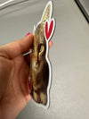 Heart-shaped custom photo fridge magnet held by hand – SoulMade Customs, .20mil thick magnet, flexible and strong hold