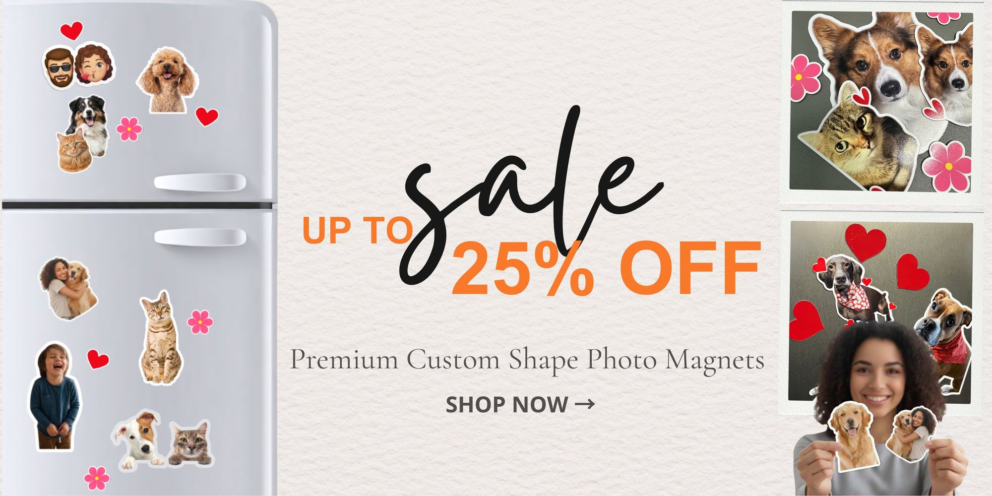 Custom shape photo magnets sale up to 25% off — handcrafted in Los Angeles by SoulMade Customs. Free background removal included. 100% satisfaction guarantee