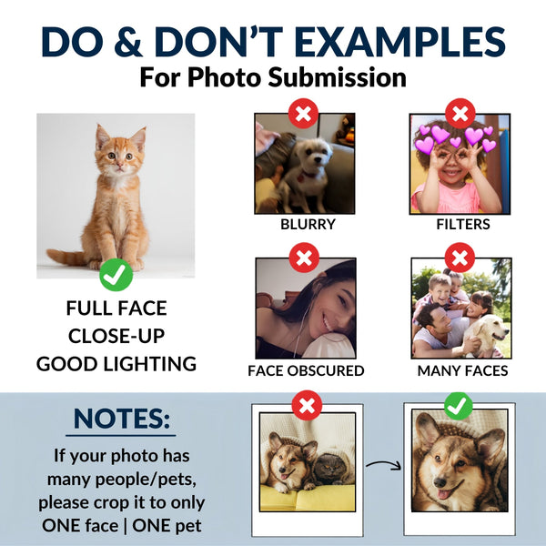 Custom Watercolor Photo Magnet, Pet Personalized Fridge Magnet - SoulMade Customs
