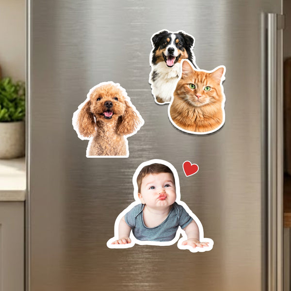 Family photo custom fridge magnet handcrafted in Los Angeles