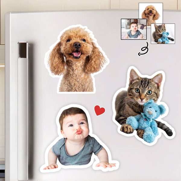 Custom photo fridge magnet with dog portrait – SoulMade Customs