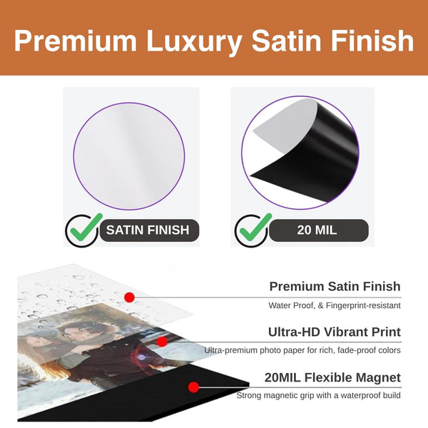 Premium luxury satin finish custom photo fridge magnet – SoulMade Customs