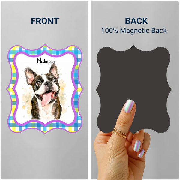 Custom Watercolor Photo Magnet, Pet Personalized Fridge Magnet - SoulMade Customs