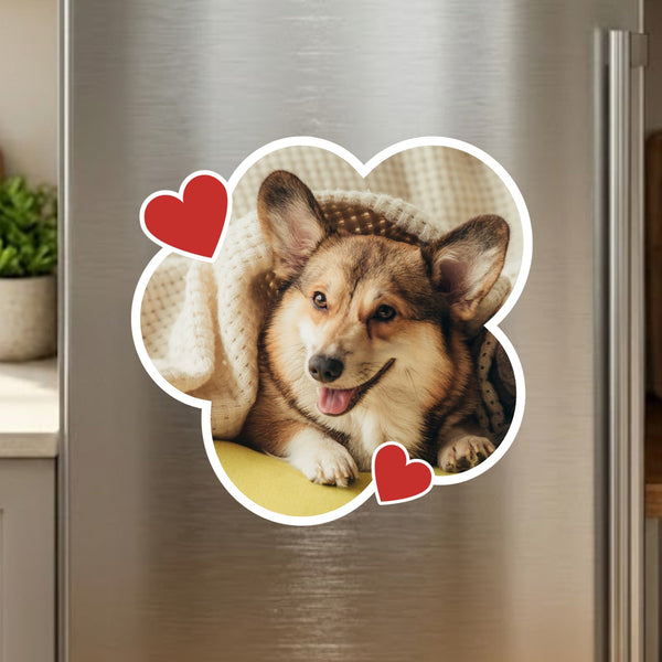 "Sweet Hearts" Custom Shape Pet Photo Magnet - SoulMade Customs